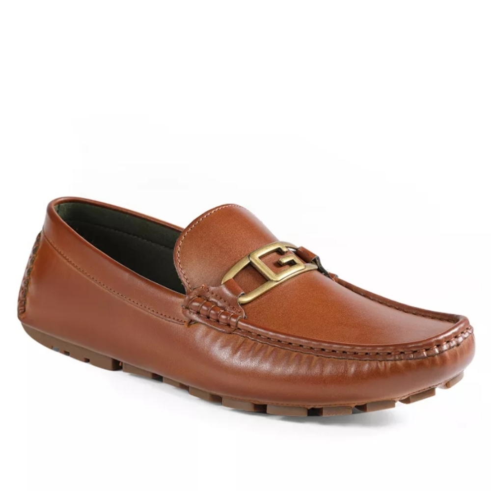 New w/o Box Guess Amar Men's Vegan Leather Ornamented Moc Toe Driving Loafers